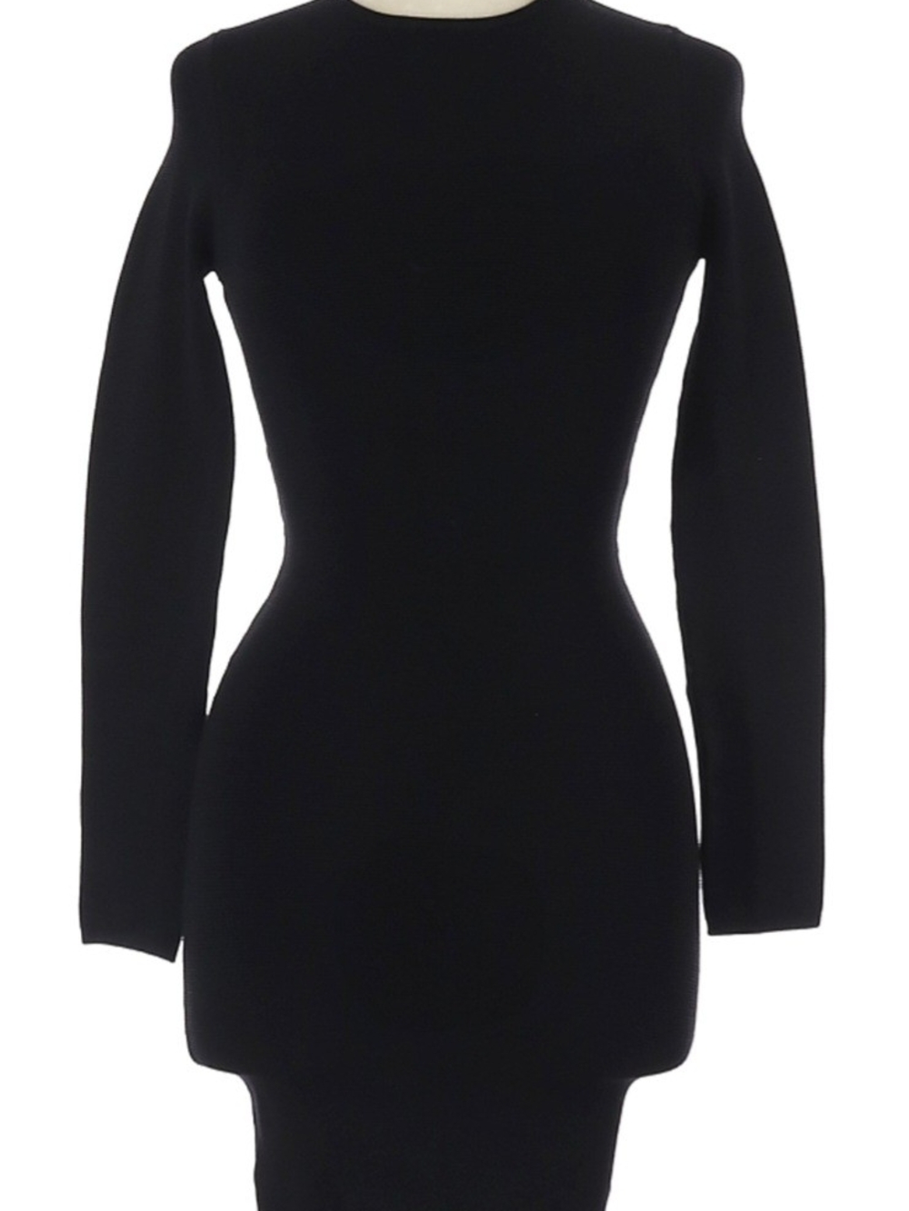 Olivaceous Black Long-Sleeve Bodycon Dress